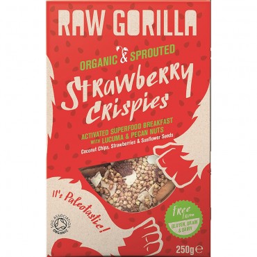 Raw Gorilla Strawberry Crispies with Lucama & Pecan Nuts 250g